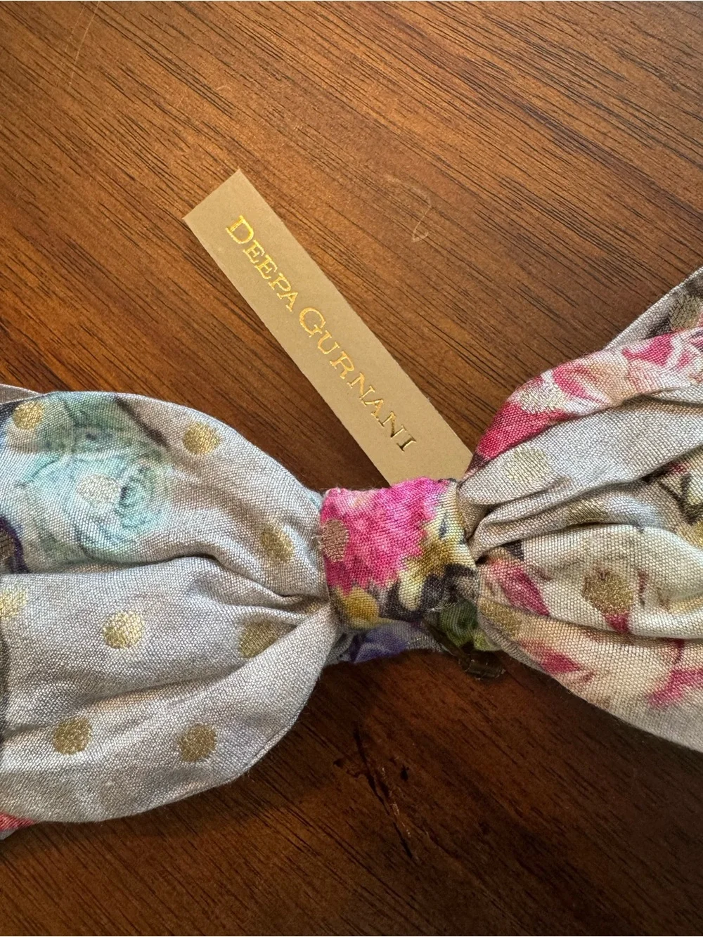 Deepa Gurnani Wide Floral Bow Headband NWT
